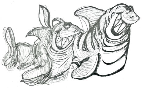 Shark statuette study